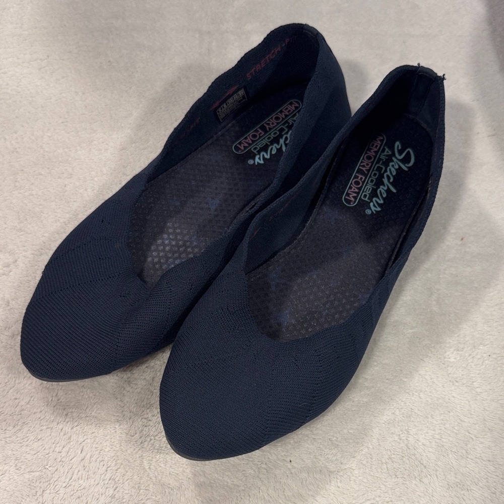 Navy Blue Slip-On Flats - Skechers